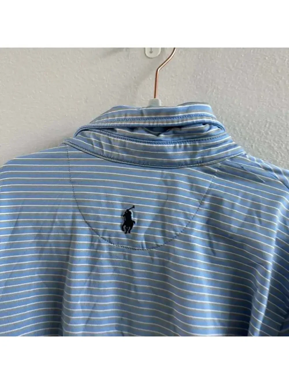 Polo Ralph Lauren Youth Boy's Performance Polo Blue Stripes Size M